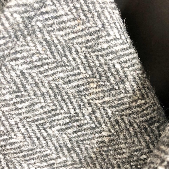 🌿 London Fog Gray Black Chevron Herringbone Coat - Picture 6 of 12